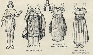 De galerij van historische kostuums: Wat de Britten en Romeinen droegen, ca. 1934