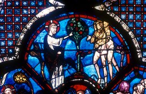 Het Goede Samaritaan Venster, Kathedraal van Chartres, Frankrijk