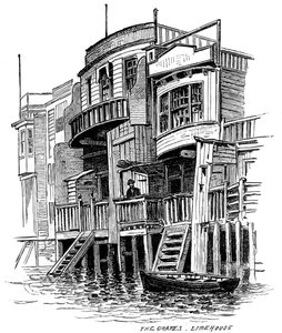 The Grapes pub, Limehouse, Londen, 1887 door Unbekannt