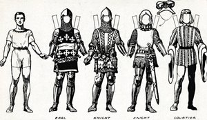 De Grote Galerij van Britse Kostuums: Jurk Gedragen in het Regeerperiode van Edward III, ca. 1934