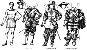 De Grote Galerij van Historische Kostuums: Kleding Gedragen in het Regeerperiode van James I, c1934 door Unbekannt