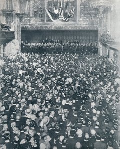 De grote wervingsbijeenkomst in de London Guildhall, 1914 door Unbekannt