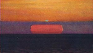 De groene flits bij zonsondergang, zeldzaamst prismatisch kleur gerefracteerd door de atmosfeer, ca. 1935 door Unbekannt