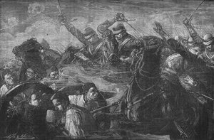 De Wachten die de Kanonnen bij Kassassin Aanvallen, c1882 door Unbekannt