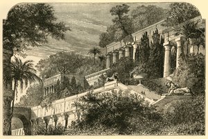 De Hangende Tuinen van het Oude Babylon, 1890 door Unbekannt