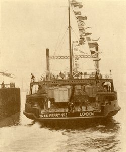 De Harwich-Zeebrugge treinveerboot, ca. 1930 door Unbekannt