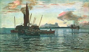 De haringmarkt op zee bij Loch Fyne, Argyll, 1884, ca. 1902