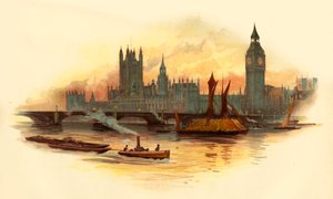 Het Parlement, Westminster, Londen, ca. 1890 door Unbekannt