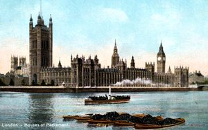 De huizen van het parlement, Westminster, Londen, begin 20e eeuw door Unbekannt