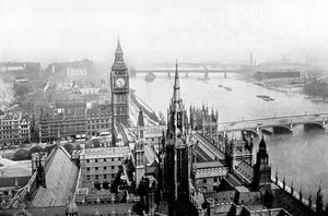 Het Parlement, gezien vanaf Victoria Tower, Westminster, Londen, ca. 1905 door Unbekannt
