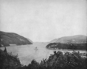 De Hudson River bij West Point door Unbekannt