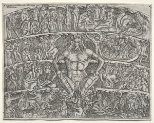 De hel volgens Dante, naar de fresco in het Campo Santo in Pisa door Unbekannt