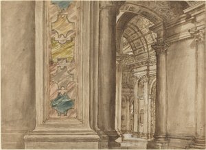 Het interieur van de Sint-Pietersbasiliek, Rome