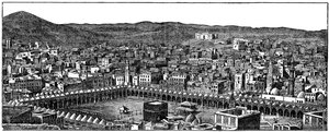 De Kaaba, Masjid al-Haram moskee, Mekka, 1877 door Unbekannt