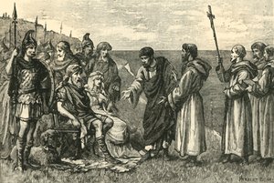 De landing van St. Augustinus in Kent, 597AD, 1890 door Unbekannt