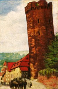De Scheve Toren van Dausenau, c1928 door Unbekannt