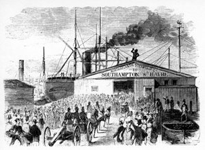 Het laden van de Atlantische en Baltische boten, ca. 1860s door Unbekannt