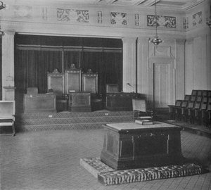 De Lodge Kamer, met Decoratieve Fries, Masonic Temple, Birmingham, Alabama, 1924 door Unbekannt