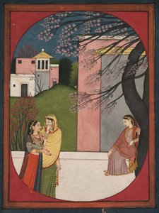 De verliefde heldin, uit een Sat Sai van Bihari, 1780-90