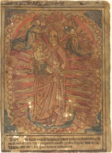 De Madonna en Kind in een Rozenkrans door Unbekannt