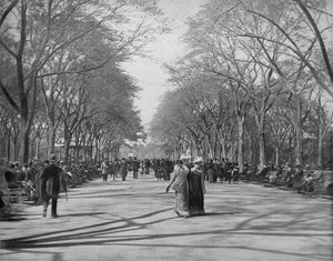 The Mall, Central Park, New York, ca. 1897 door Unbekannt