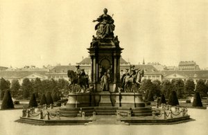 Het Maria Theresia Monument, Wenen, Oostenrijk, ca. 1935