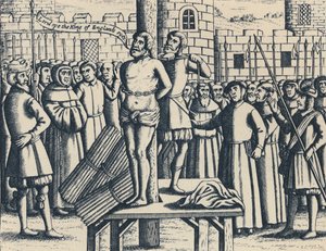 Het martelaarschap van meester William Tindall in Vlaanderen bij kasteel Vilvord, 1563, 1947 door Unbekannt
