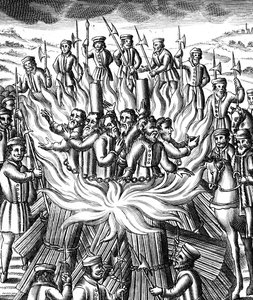 Het martelaarschap van zes mannen in Brainford, 1558