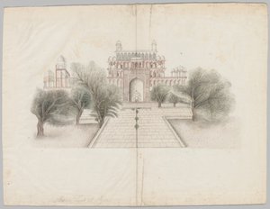 Het mausoleum van Akbar in Secundrabad, begin 19e eeuw door Unbekannt