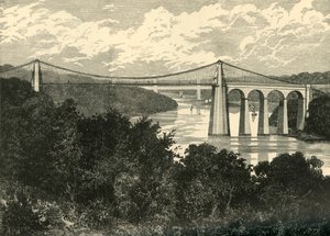 De Menai hangbrug, 1898 door Unbekannt