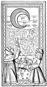 De maan, tarotkaart, 14e eeuw, 1870 door Unbekannt
