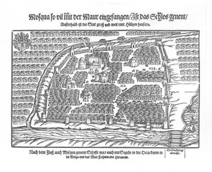 De Moskou-kaart uit Moscouiter wunderbare Historien door Sigmund von Herberstein, 1567