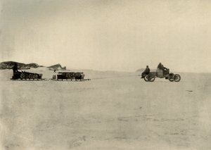 De motor die voorraden sleept voor een depot, 1909 door Unbekannt