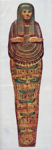 De mummiekist van een priesteres van Ammon-Ra uit 1600 v.Chr., c1935