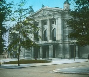 Het Nationale Theater, Christiania, Oslo, Noorwegen, eind 19e-begin 20e eeuw door Unbekannt