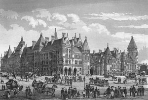 Het Nieuwe Gerechtsgebouw, Westminster, Londen, c1878