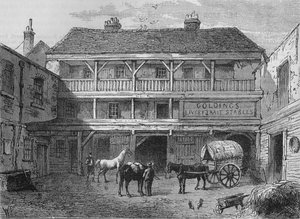 De Oude Zwarte Stier Herberg, Grays Inn Lane, Londen, ca. 1800, 1878 door Unbekannt