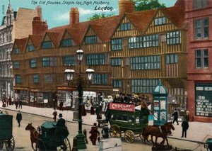 De oude huizen, Staple Inn, High Holborn, Londen, 1905 door Unbekannt