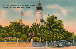 De enige vuurtoren in de Verenigde Staten volledig binnen de stadsgrenzen, Key West, Florida door Unbekannt
