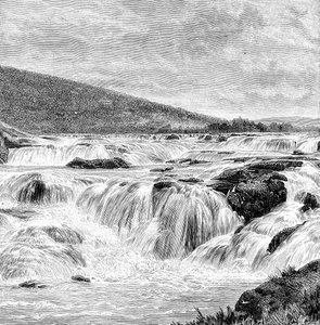 De Paikari-watervallen in de Nilgiris, India, 1895