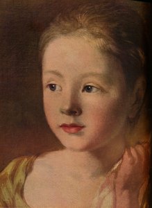 De dochters van de schilder achtervolgen een vlinder (detail)