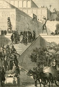 Het paleis van Kouyunjik, gerestaureerd. Na Layard, 1890 door Unbekannt