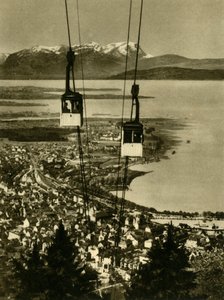 De Pfänderbahn kabelbaan, Bregenz, Oostenrijk, ca. 1935