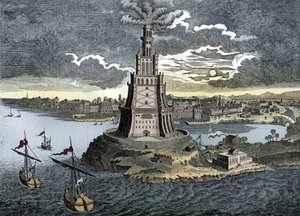 De Pharos van Alexandrië door Unbekannt
