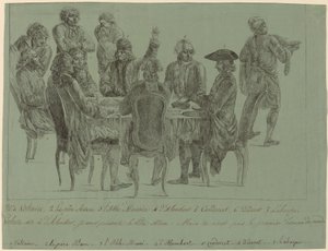De maaltijd van de filosofen, na 1772 door Unbekannt
