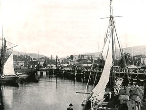 De Haven van Hobart, Tasmanië, Australië, 1895 door Unbekannt