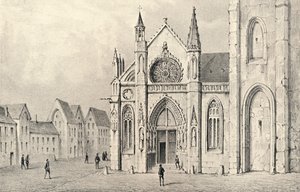 Het portaal van de kerk van St Jacques la Boucherie, 1915 door Unbekannt