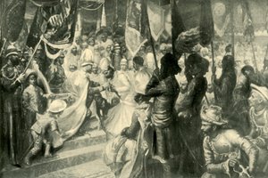 De Prins van Wales verleent de Orde van de Ster van India in Calcutta, 1901