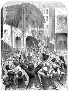 De Prins van Wales drinkt succes op de oorlog bij Temple Bar, Londen, 18e eeuw, 19e eeuw