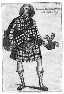 De Prins van Wales, de toekomstige koning George IV 1762-1830, in Highland-kleding door Unbekannt